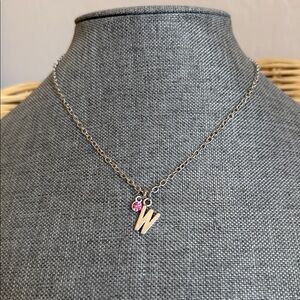 NWT Dainty Silver Letter W Initial Necklace